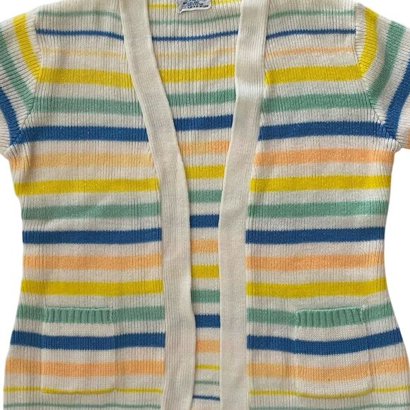 Vintage Knit Open Front Stripe Cardigan - Picture 3 of 5